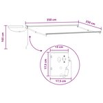vidaXL Auvent rétractable électrique Gris clair et blanc