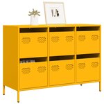 vidaXL Buffet jaune moutarde 101 5x39x73 5 cm acier laminé à froid