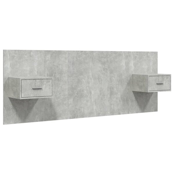 vidaXL Tête de lit avec armoires Gris béton Bois d'ingénierie