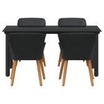vidaXL Ensemble de jardin 5 pièces en rotin noir