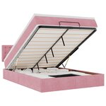 vidaXL Cadre de lit ottoman avec matelas rose 140x190 cm velours