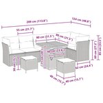 vidaXL Ensemble de canapé de jardin 9 Pièces beige et gris clair