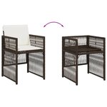 vidaXL Chaises de jardin avec coussins lot de 4 marron résine tressée