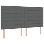 vidaXL Tête de lit LED avec bandes LED Gris foncé 180 cm tissu