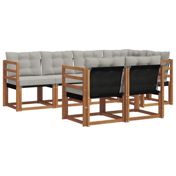 vidaXL Ensemble de canapés d'extérieur 7 pc Gris Naturel et Clair