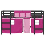 vidaXL Lit mezzanine enfants avec rideaux sans matelas rose 90x200cm