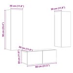 vidaXL Meubles TV muraux 3 Pièces vieux bois bois d'ingénierie