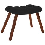 vidaXL Chaise de relaxation avec tabouret Noir Velours