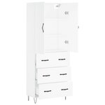 vidaXL Buffet haut Blanc 69 5x34x180 cm Bois d'ingénierie