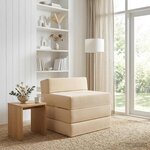 vidaXL Canapé-lit pliable Crème 200 x 70 x 15 cm