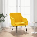 vidaXL Fauteuil Jaune 63x76x80 cm Velours