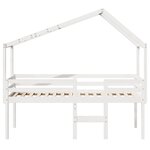 vidaXL Lit haut avec toit blanc 90x200 cm bois de pin massif