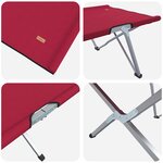 vidaXL Lit de camping pliant 2 Pièces Rouge 62 x 194 x 42 cm Tissu Oxford