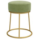 vidaXL Tabouret rond Vert moutarde Velours