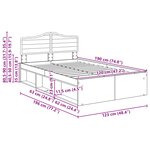 vidaXL Cadre de lit Béton 120 x 190 cm Bois de pin massif