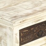 vidaXL Table de chevet Blanc 40 x 30 x 50 cm Bois de manguier massif