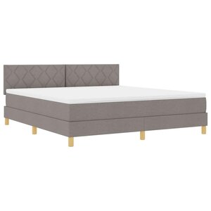 vidaXL Lit boxspring avec matelas Taupe 180 x 200 cm tissu