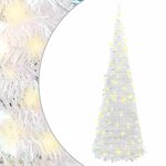 vidaXL Sapin de Noël artificiel escamotable 200 LED blanc 210 cm
