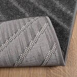 vidaXL Tapis de surface Carré HUARTE Anthracite 240 x 240 cm Polyester