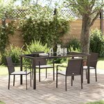vidaXL Ensemble de salle à manger pour jardin 5 Pièces Marron Poly rotin