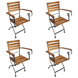 vidaXL Chaises pliables de jardin lot de 4 Acier et bois acacia massif