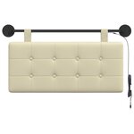 vidaXL Tête de lit suspendue Avec lumière LED Crème Simili cuir