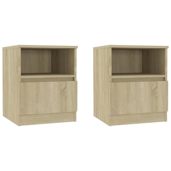 vidaXL Tables de chevet 2 Pièces Chêne sonoma 40x40x50 cm Aggloméré