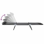 vidaXL Chaise longue pliante 2 Pièces Noir 182 x 55 x 85 5 cm Textilène