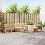vidaXL Ensemble de canapés d'extérieur 7 Pièces Blanc et Beige