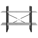 vidaXL Bibliothèque à 2 niveaux gris béton 100x30x70cm bois ingénierie