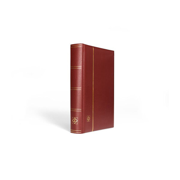 Classeur à bandes Premium cuir pour timbres 64 pages noires. Couleur - Bordeaux