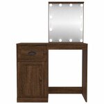 vidaXL Coiffeuse avec LED chêne marron 90x50x132 5cm bois d'ingénierie