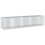 vidaXL Panier gabion avec couvercle 450x100x100 cm fer galvanisé