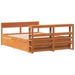 vidaXL Cadre de lit sans matelas cire marron 120x190cm bois pin massif