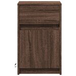 vidaXL Armoire de chevet et lumières LED chêne marron bois ingénierie