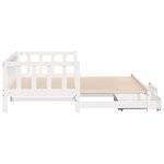 vidaXL Lit de jour avec gigogne et tiroirs sans matelas blanc 80x200cm
