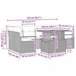 vidaXL Ensemble de canapé de jardin 7 Pièces Beige Poly rotin