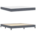 vidaXL Lit à ressorts avec matelas Gris foncé 200 x 200 cm tissu