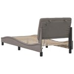 vidaXL Cadre de lit avec LED sans matelas taupe 90x190 cm tissu