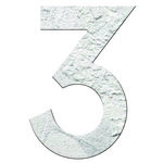 Numéro 3- Numéro adhésif pour boîtes aux lettres- Pierre véritable 50 mm Albatre