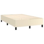 vidaXL Sommier à lattes de lit avec matelas Crème 120x200cm Similicuir
