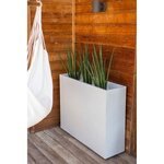 EDA PLASTIQUE Bac a fleurs Muret Loft Graphit - 46 L - 78,5 x 29,5 x 60 cm - Blanc cérusé