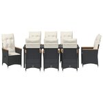 vidaXL Ensemble de salle à manger pour jardin 9 Pièces Noir polyrotin