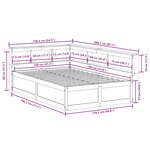 vidaXL Lit bibliothèque sans matelas cire marron 120x190cm pin massif