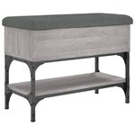 vidaXL Banc à chaussures sonoma gris 62x32x45 cm bois d'ingénierie