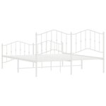 vidaXL Cadre de lit métal avec tête de lit/pied de lit blanc 180x200cm