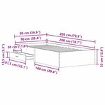 vidaXL Cadre de lit Chêne noir 90 x 200 cm Bois d'ingénierie