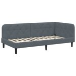 vidaXL Cadre de lit d'angle Gris foncé 90 x 190 cm Velours