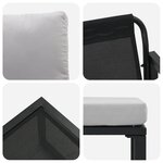 vidaXL Ensemble de canapé de jardin 4 Pièces Noir 61 x 72 5 x 71 cm Acier