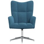 vidaXL Chaise de relaxation Bleu Velours